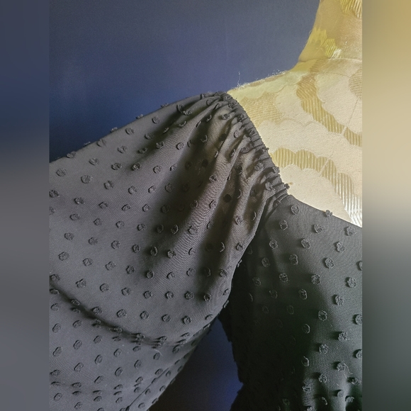 J. CREW TIERED LONG-SLEEVE MIDI DRESS IN SWISS DOT Size 12 Black - Picture 3 of 10